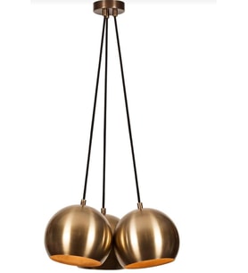 Rsylight Metal Modern Rustik Retro Eskitme Kaplama Yuvarlak 3 Lü Opal Camlı Sarkıt Avize