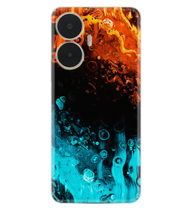 Realme C55 Kılıf Silikon Desen Özel Seri Orange Blue Color 1665
