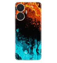 Realme C55 Kılıf Silikon Desen Özel Seri Orange Blue Color 1665