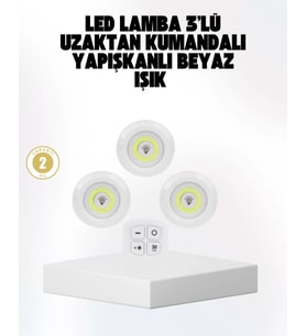 Kablosuz Gün Işığı 3’lü Led Spot Lamba Kumandalı