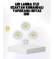 Kablosuz Gün Işığı 3’lü Led Spot Lamba Kumandalı
