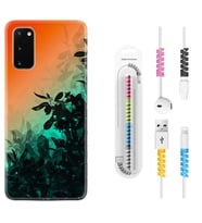 Samsung A02S A03S A10 A12 A13 A21S A22 Kılıf Kablo Koruma Spiral Silikon Güzel Çiçekler 1712