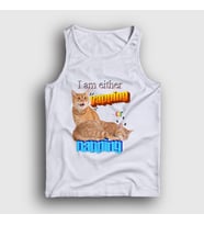 Presmono Unisex Beyaz Yapping Hediye Turuncu Kedi Kedili Atlet 505173tt