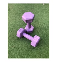 Leyaton Leyayon 1 Kg X 2 Adet Dambıl Vinyl Kaplı Dumbell Ağırlık - Mor Renk