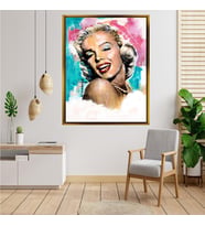 Tablore Pop Art Marilyn Monroe Portre Tablosu Çerçeveli Kanvas Tablo Modern Salon Dekoru