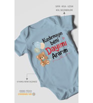 Kızdırmayın beni dayımı ararım Kısa Kollu Bebek Body %100 Pamuk