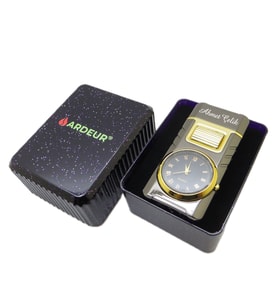 Ardeur® Vexa Füme Gold İsme Özel Saatli Çakmak Hediyelik Çakmak