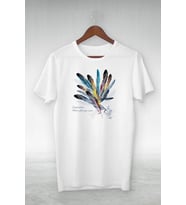 Kadın Baskılı T-Shirt Kısa Kol Bisiklet Yaka Oversize Rahat Kalıp Tişört - Beyaz