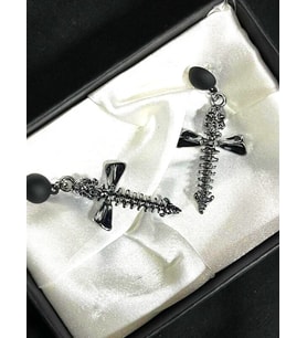 DÜKKAN DESİGN SKULL CROSS GOTİK KÜPE