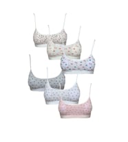 Pedli Ip Askılı Yarım Atlet Desenli Büstiyer 6 Lı Set