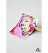 Pop Art Kadın Portresi, Çerçevesiz Yüksek Kalite Duvar Afişi - Modern Ev Dekorasyonu