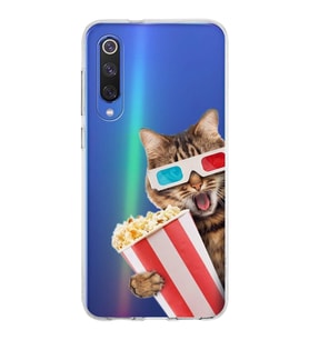 PrintiFy Xiaomi Mi 9 SE ile Uyumlu 1mm Slim Fit Kedi 1 050b Baskılı Şeffaf  Kılıf