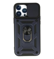 Durukar® iPhone 13 Pro Kılıf Pars Lens Yüzüklü Silikon - Lacivert