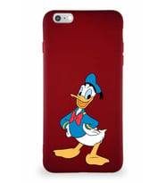 Apple iPhone 6S Plus Soft Premier Kapak Donald Duck-C Tasarımlı Silikon Kılıf - Mürdüm (Şeffaf)