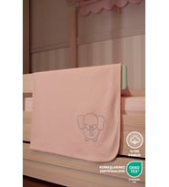 Bebek Battaniye %100 Pamuklu Nakış Detaylı (Pudra Pembe)