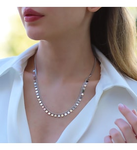 Kare Trend Pul Gümüş Kolye