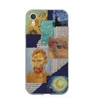 Iphone XR Uyumlu Vincent van Gogh Kolaj Desenli Şeffaf Telefon Kılıfı