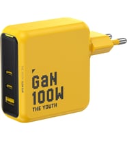 Lexroo Youth 3 Portlu Şarj Adaptörü, 100W GaN Hızlı Şarj İstasyonu, Sarı