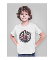 Tasarım Ironman Demiradam Baskılı Unisex Film Çocuk Tişört (1-12 Yaş)