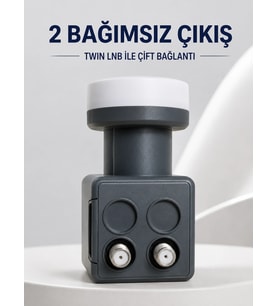 Çift Çıkışlı Twin Lnb 4k Ultra Hd Uyumlu Ku Band Uydu Anten Başlığı 0.1 Db