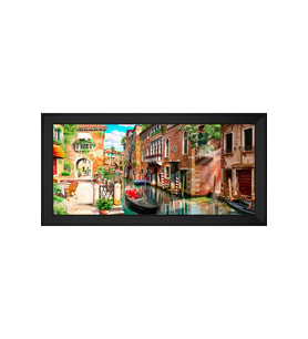 Manzara Temalı Kanvas Tablo 80 x 110 cm Siyah Çerçeve