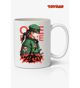 One Piece Roronoa Zoro Anime Temalı Beyaz Kupa Bardak Sevgiliye Arkadaşa Hediye