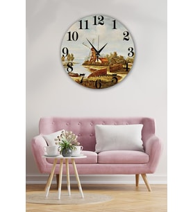 Bilge Retro Tasarımlı Duvar Saati 35 X 35 Cm (Baskılı)