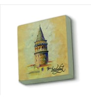 Galata Kulesi Baskılı Doğaltaş  Magnet(KRT-021)