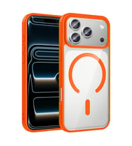 iPhone 17 Pro Kılıf M-safe Wireless Şarj Özellikli Silikon Ege Kılıf (Turuncu)
