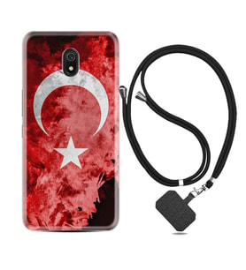 Xiaomi Redmi 8A 8 Pro 9C 9T 10C 11T Pro Kılıf Boyun Askılı Silikon Şanlı Türk Bayrağı 1315