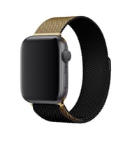 BİPOWER Apple Watch 38-40mm KRD2 Çift Renkli Metal Hasır Kordon Altın
