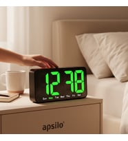Modern LED Dijital Alarm Saat – Büyük Ekranlı, Gün Göstergeli, Şık Masaüstü Saat