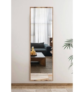 150 Cm Ceviz Düz Duvar Salon Antre Hol Koridor Mutfak Banyo Ofis Aynası (Kahverengi)