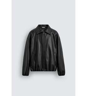 Oversize Siyah Deri Ceket