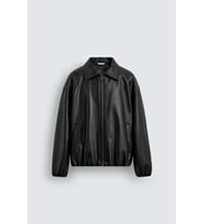 Oversize Siyah Deri Ceket