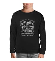 Burç - Born in November 60 Siyah Çocuk Sweatshirt