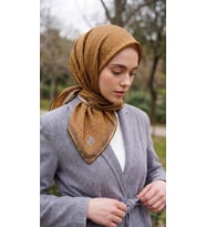 Levidor Kristal Eşarp Filiz Desen Yağ Yeşili