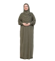 Tek Parça Namaz Elbisesi Seti, Viskon Yumuşak Tesettür Abaya, Rahat Hazır Şal Başörtüsü Takım