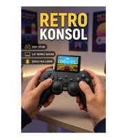 2.4 İnç Renkli Ekranlı Taşınabilir Retro El Oyun Konsolu – 500 Dahili Oyun