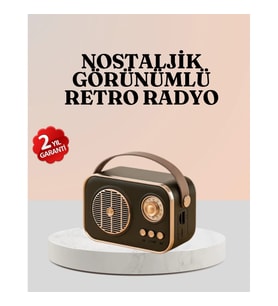 Mey İthalat® Bluetooth’lu Retro Radyo – FM Destekli Nostaljik Hoparlör