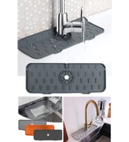 Silikon Tezgah Sıçrama Koruyucu Musluk Altı Lavabo Tahliye Ped Sabunluk Mutfak Banyo