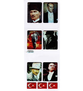 Sticker Kabartmalı Sticker Defter Planlayıcı Etiket (cb444) 16x7 cm- Atatürk