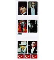 Sticker Kabartmalı Sticker Defter Planlayıcı Etiket (cb444) 16x7 cm- Atatürk