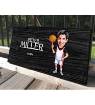 BK Gift Kişiye Özel Erkek Basketbolcu Karikatürlü Kabartma Tasarım Antik Siyah (Ebony) Ahşap Tabela-1, Dekoratif Tabela, Rustik Ev Dekorasyonu, Duvar Dekoru