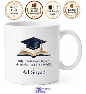 Üniversite Danışman Hocaya Akademik Başarı Teşekkür Kupası Mezuniyet Saygı Hediye Bardak