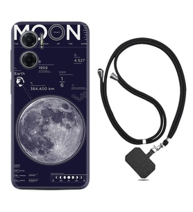 Xiaomi Redmi Note 11E Kılıf Resimli Boyun Askılı İpli Desenli Silikon Moon info 1424