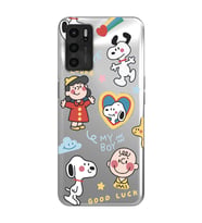 Oppo A16 / A55 Uyumlu Snoopy Tasarımlı Şeffaf Telefon Kılıfı
