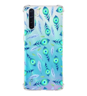 PrintiFy Oppo A91 Uyumlu Nazar Boncuğu 3 Baskılı Şeffaf Köşe Korumalı Antişok Kılıf
