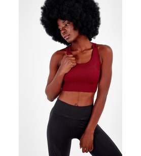 Maraton SlimFit Kadın Bisiklet Yaka Koyu Kırmızı Bra