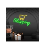 Shopping Yazılı ve Şekilli Neon Tabela